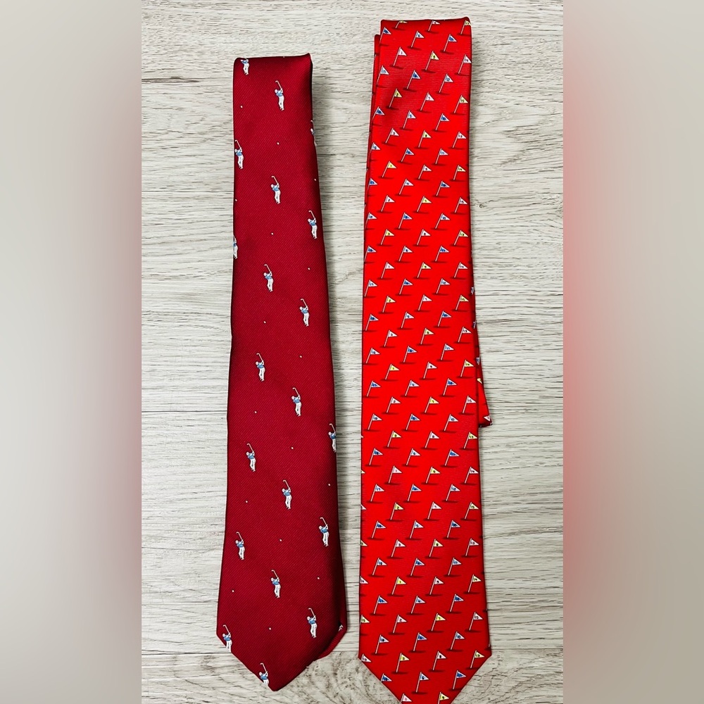 Golf Red Silk Tie (2)